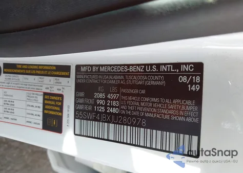 2018 Mercedes-Benz C 300 from USA, damaged, VIN 55SWF4JBXJU280978
